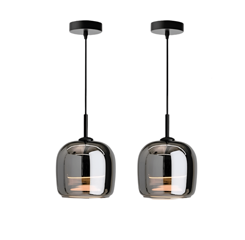 Scandinavian Black Glass Pendant Light