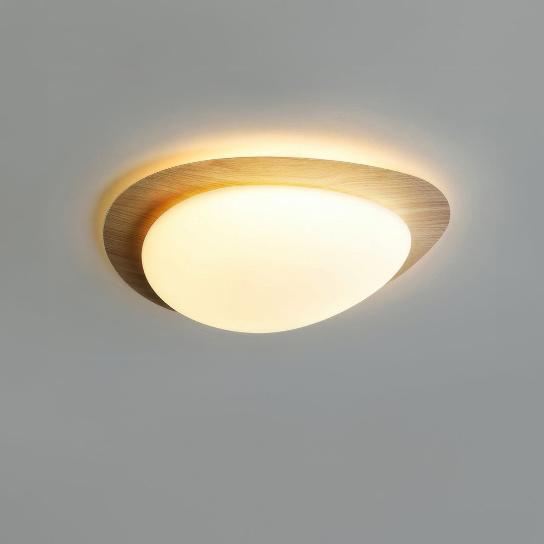 Scandinavian Pebble Wood Grain Ceiling Lamp