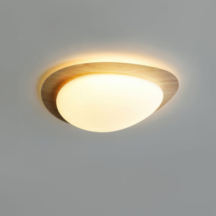 Scandinavian Pebble Wood Grain Ceiling Lamp