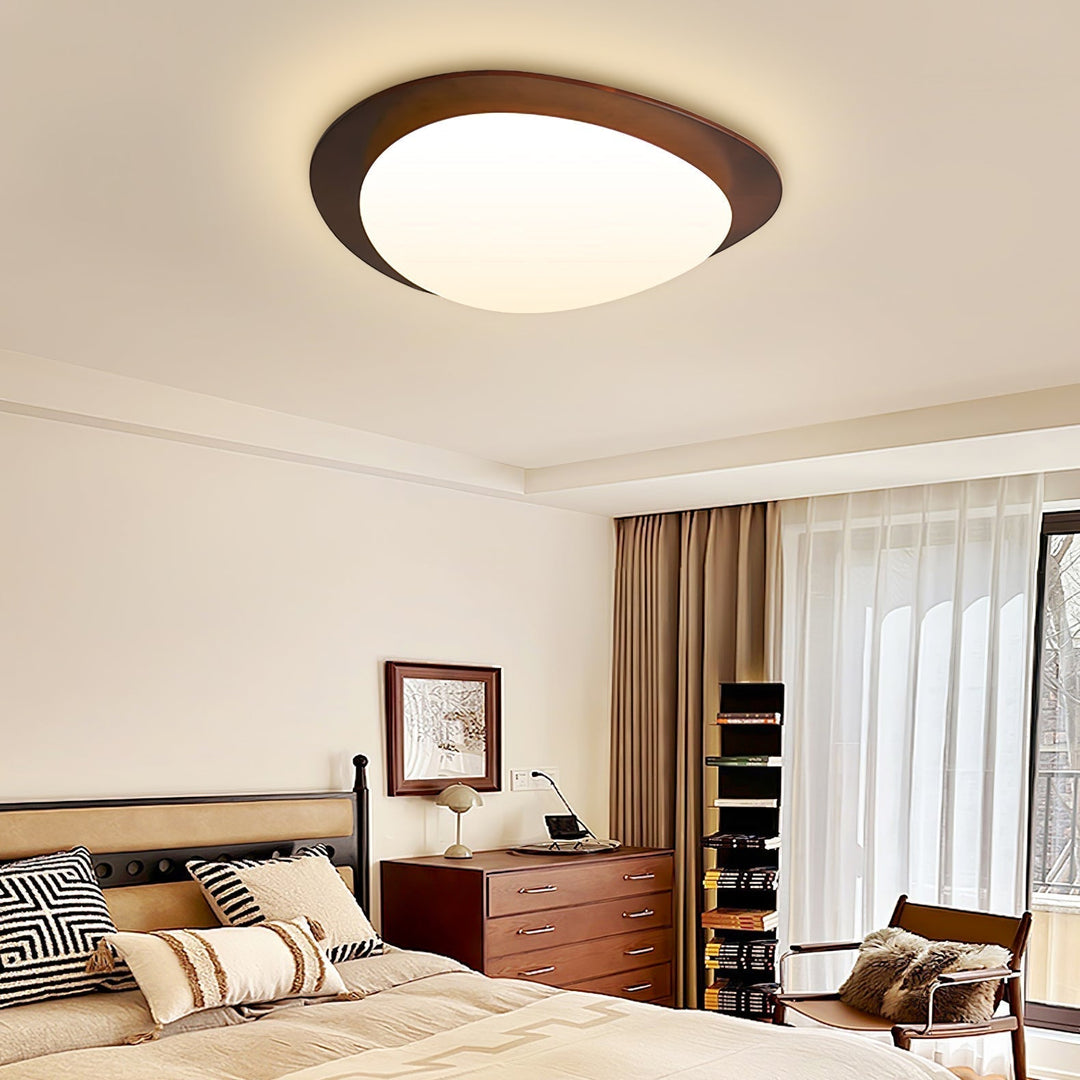 Scandinavian Pebble Wood Grain Ceiling Lamp