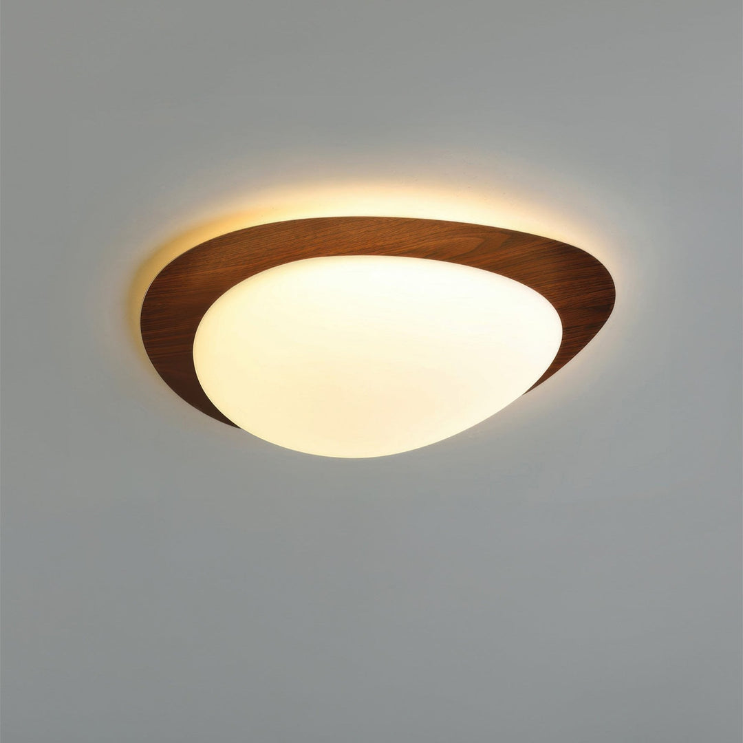 Scandinavian Pebble Wood Grain Ceiling Lamp