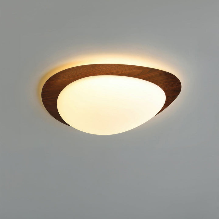 Scandinavian Pebble Wood Grain Ceiling Lamp