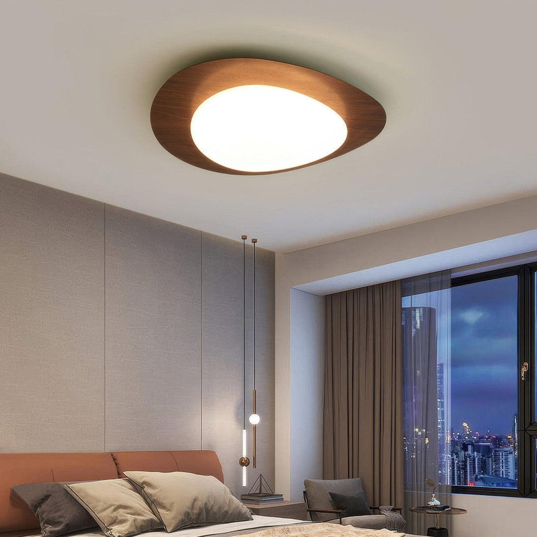 Scandinavian Pebble Wood Grain Ceiling Lamp