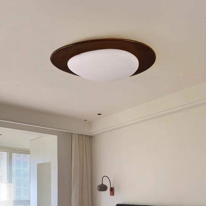 Scandinavian Pebble Wood Grain Ceiling Lamp