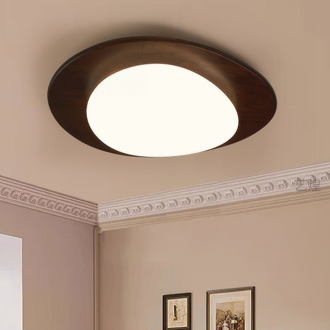 Scandinavian Pebble Wood Grain Ceiling Lamp