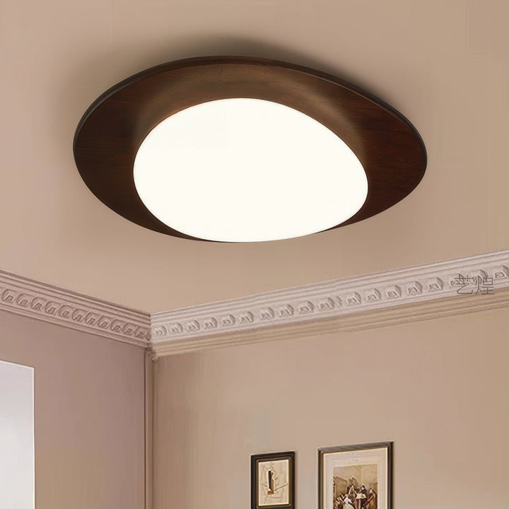 Scandinavian Pebble Wood Grain Ceiling Lamp