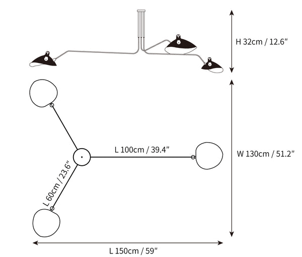 Serge Mouille Ceiling Lamp A
