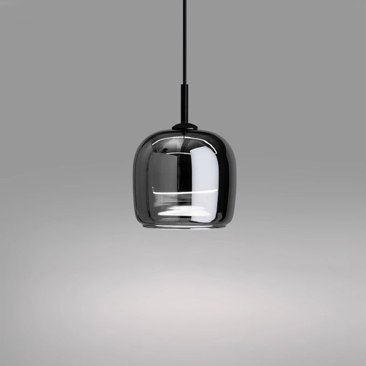 Scandinavian Black Glass Pendant Light