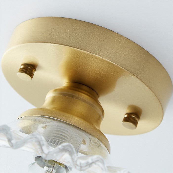 Vintage Clear Glass Ribbed Petal Ceiling Lamp