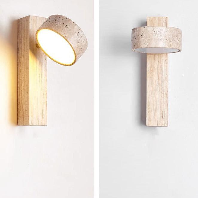 Wabi Sabi Travertine Wall Lamp Broken White