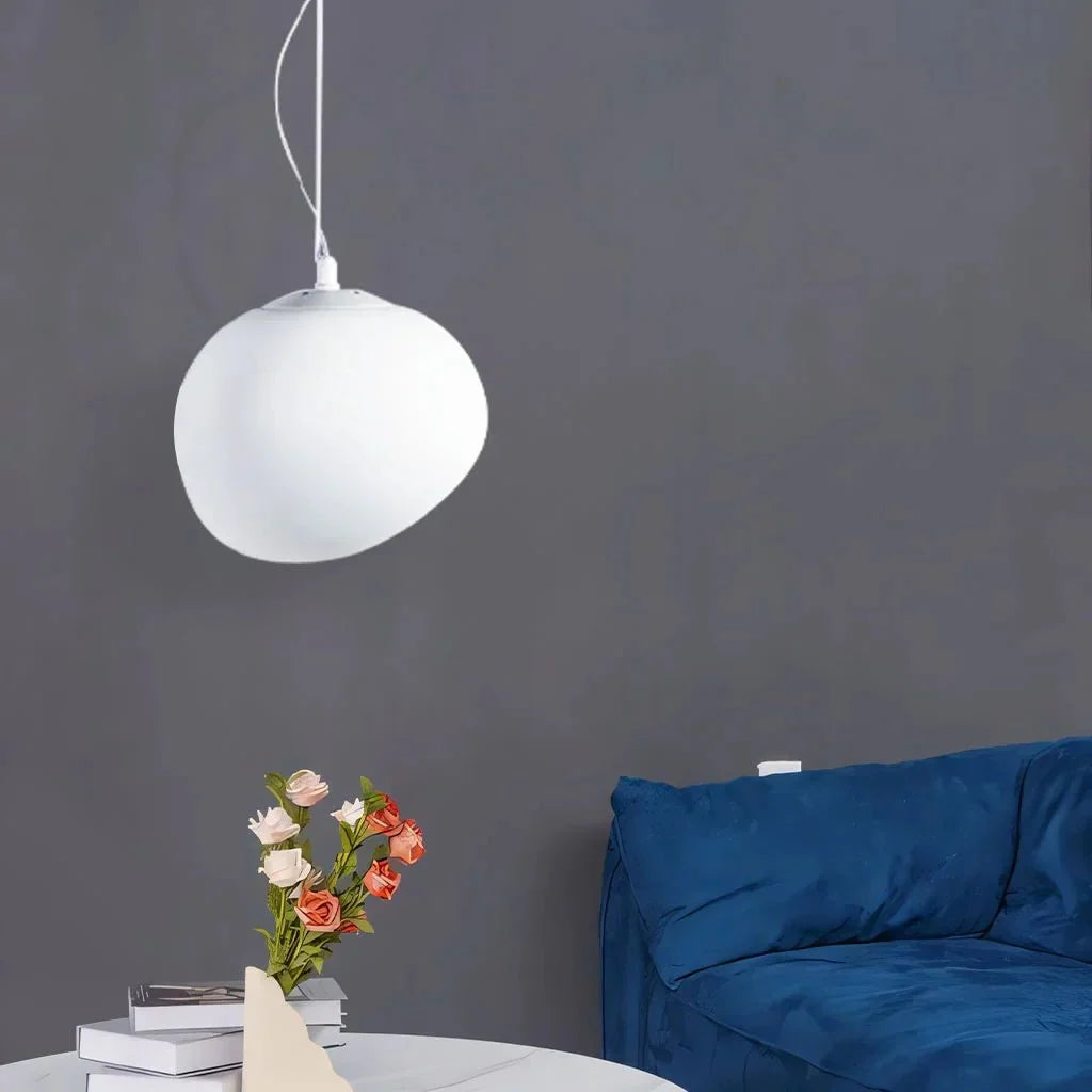 White Pebble Pendant Light