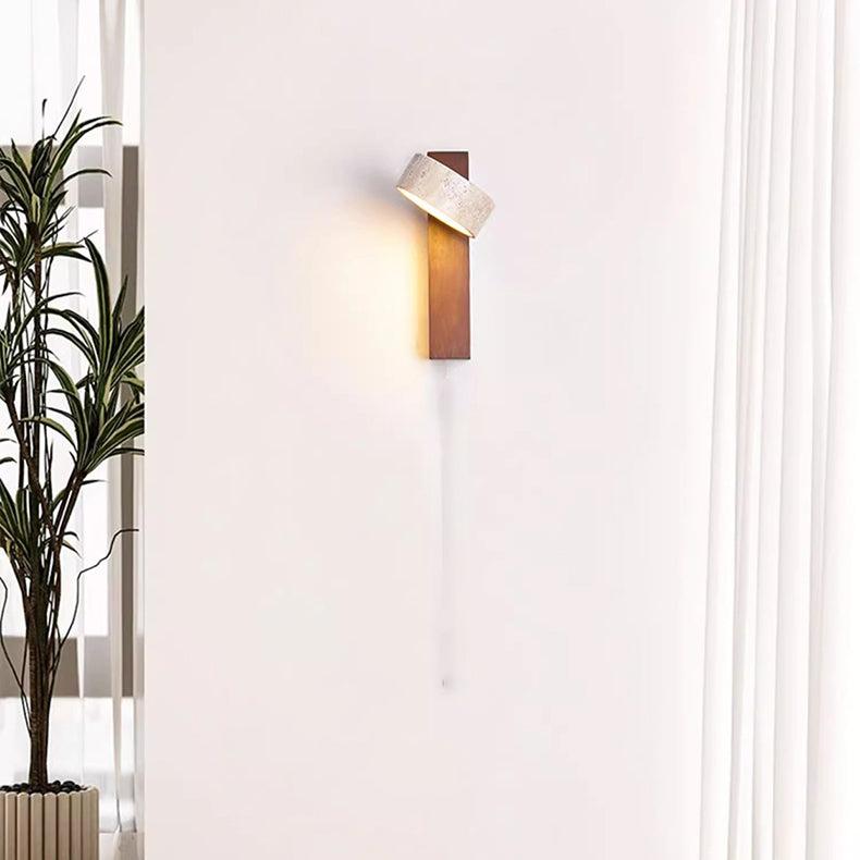 Wabi Sabi Travertine Wall Lamp Broken White