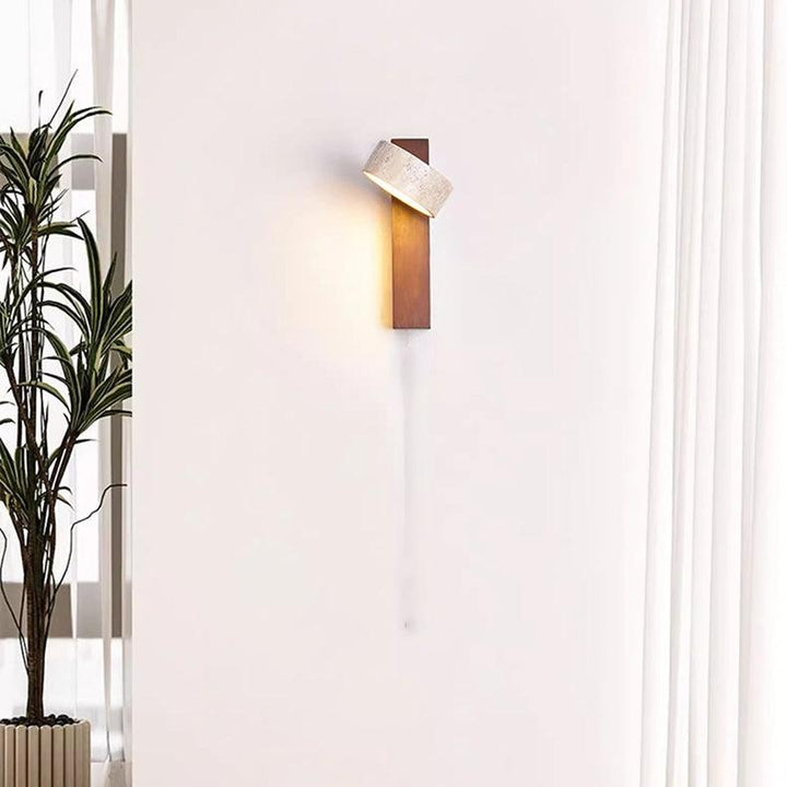 Wabi Sabi Travertine Wall Lamp Broken White