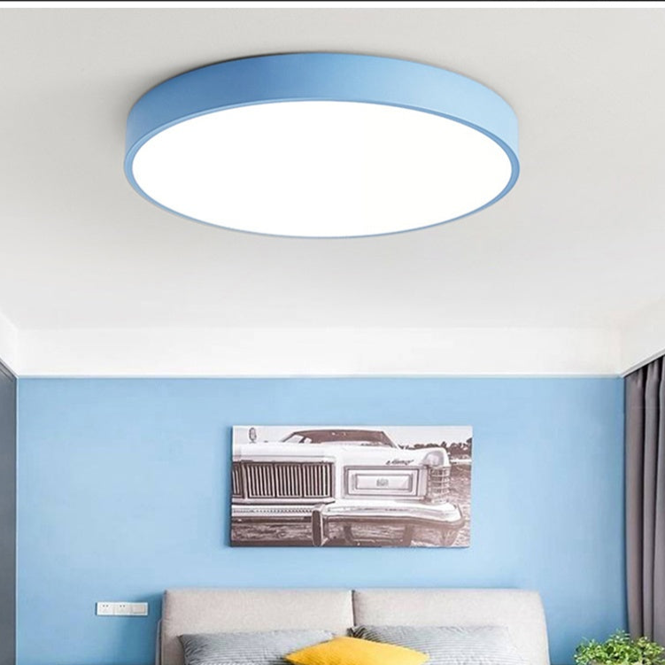 Scandinavian Wooden Macaron Round Ceiling Lamp